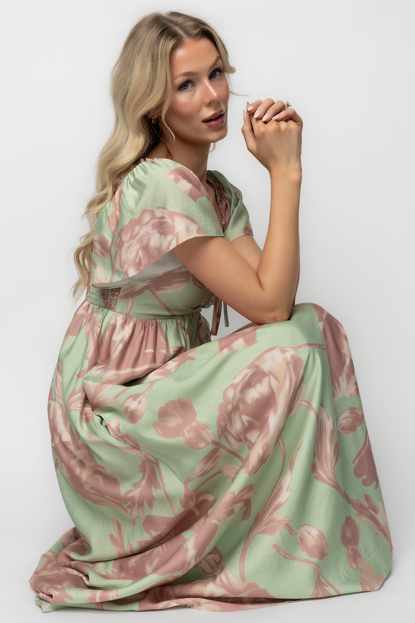 Eliana Maxi Dress | Baltic Born Sage + Rose Floral