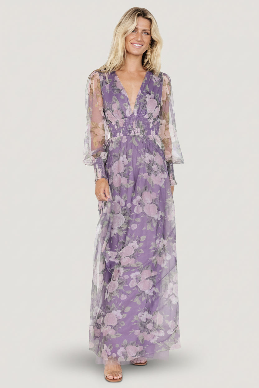 Layla Tulle Maxi Dress | Baltic Born Lavender + Blush Floral