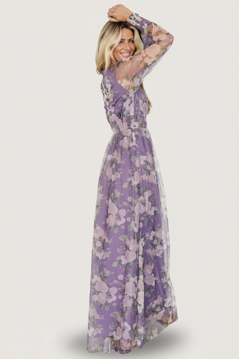 Layla Tulle Maxi Dress | Baltic Born Lavender + Blush Floral