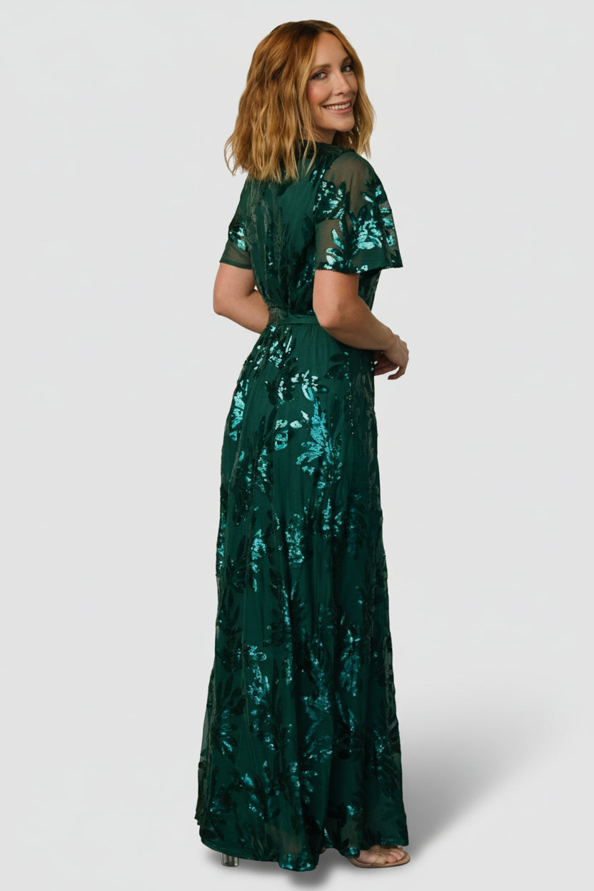 Muse Sequin Maxi Dress | Baltic Born Emerald