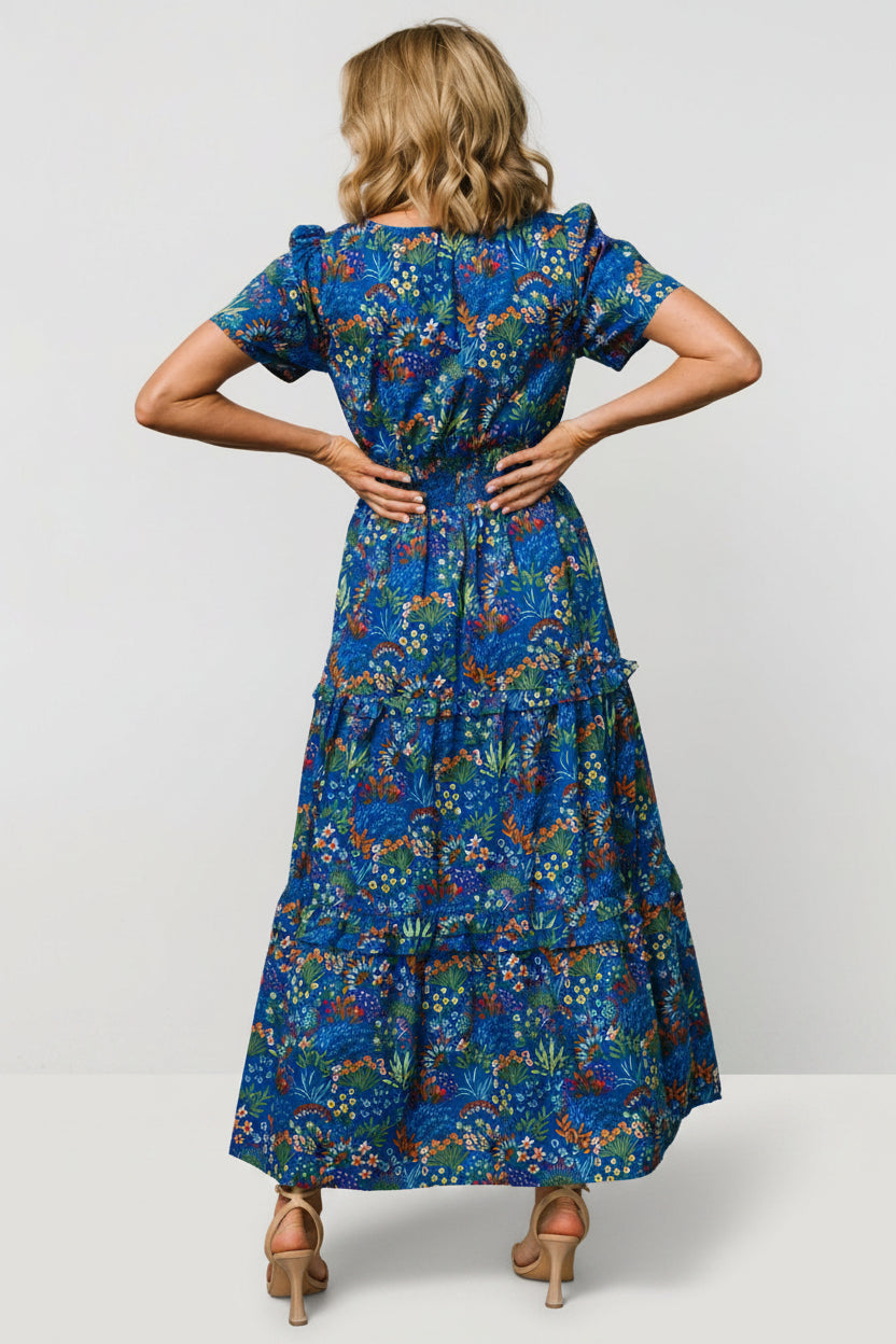 Palmer Tiered Maxi Dress | Baltic Born Cobalt Multi