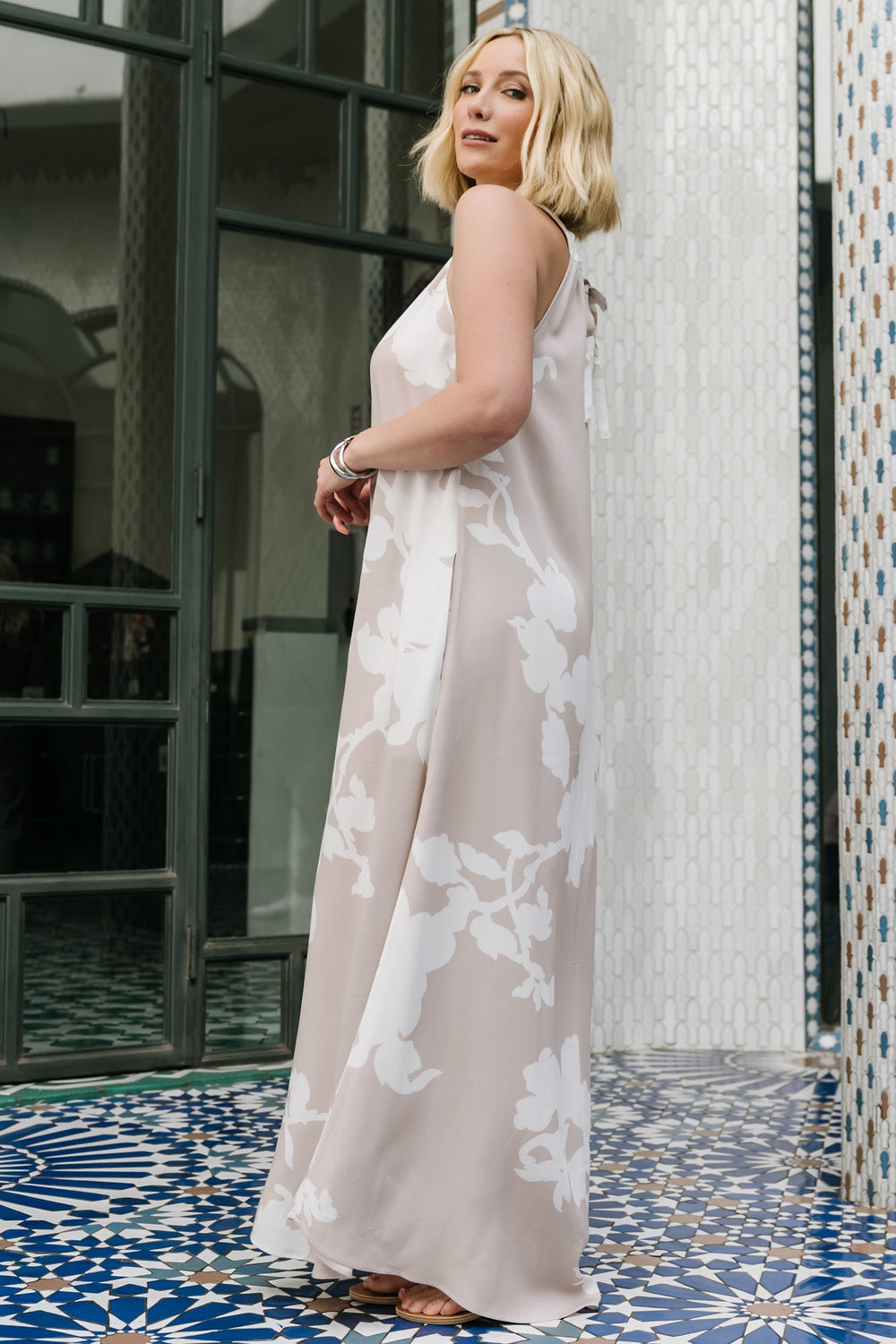 Aurelia Column Maxi Dress | Baltic Born Natural + White