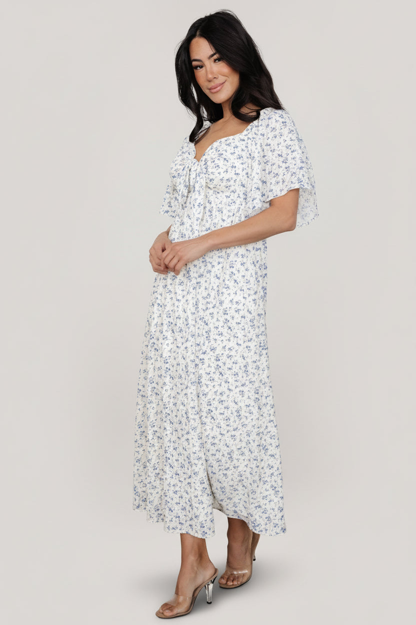 Carah Tie Dress | Baltic Born Off White + Lavender Floral