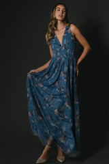 Kamila Tulle Maxi Dress | Baltic Born Blue Multi Floral