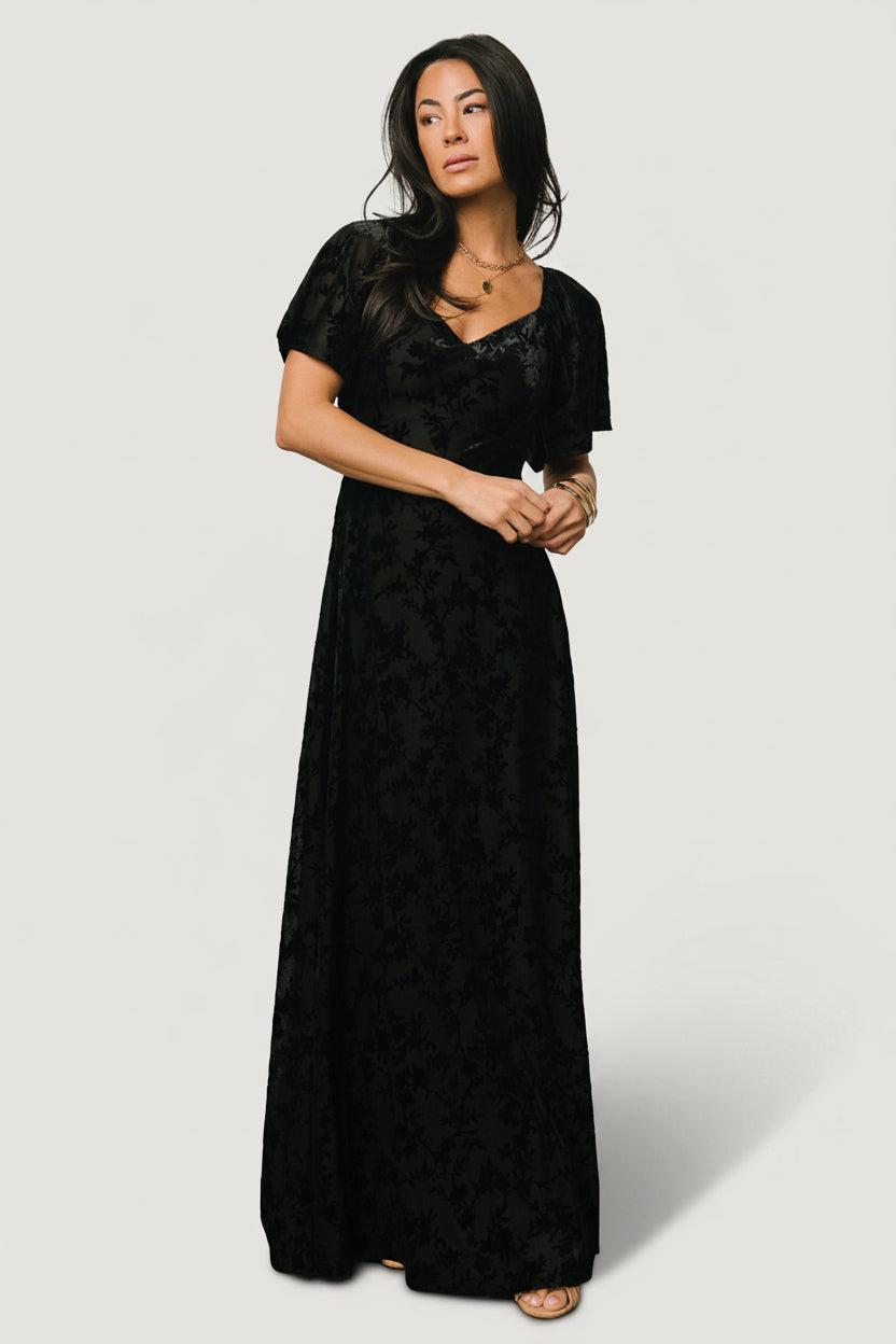 Everley Velvet Maxi Dress | Baltic Born Black