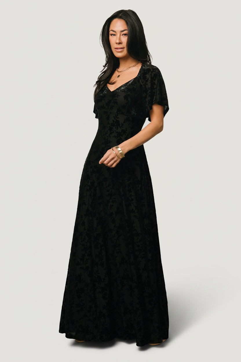 Everley Velvet Maxi Dress | Baltic Born Black