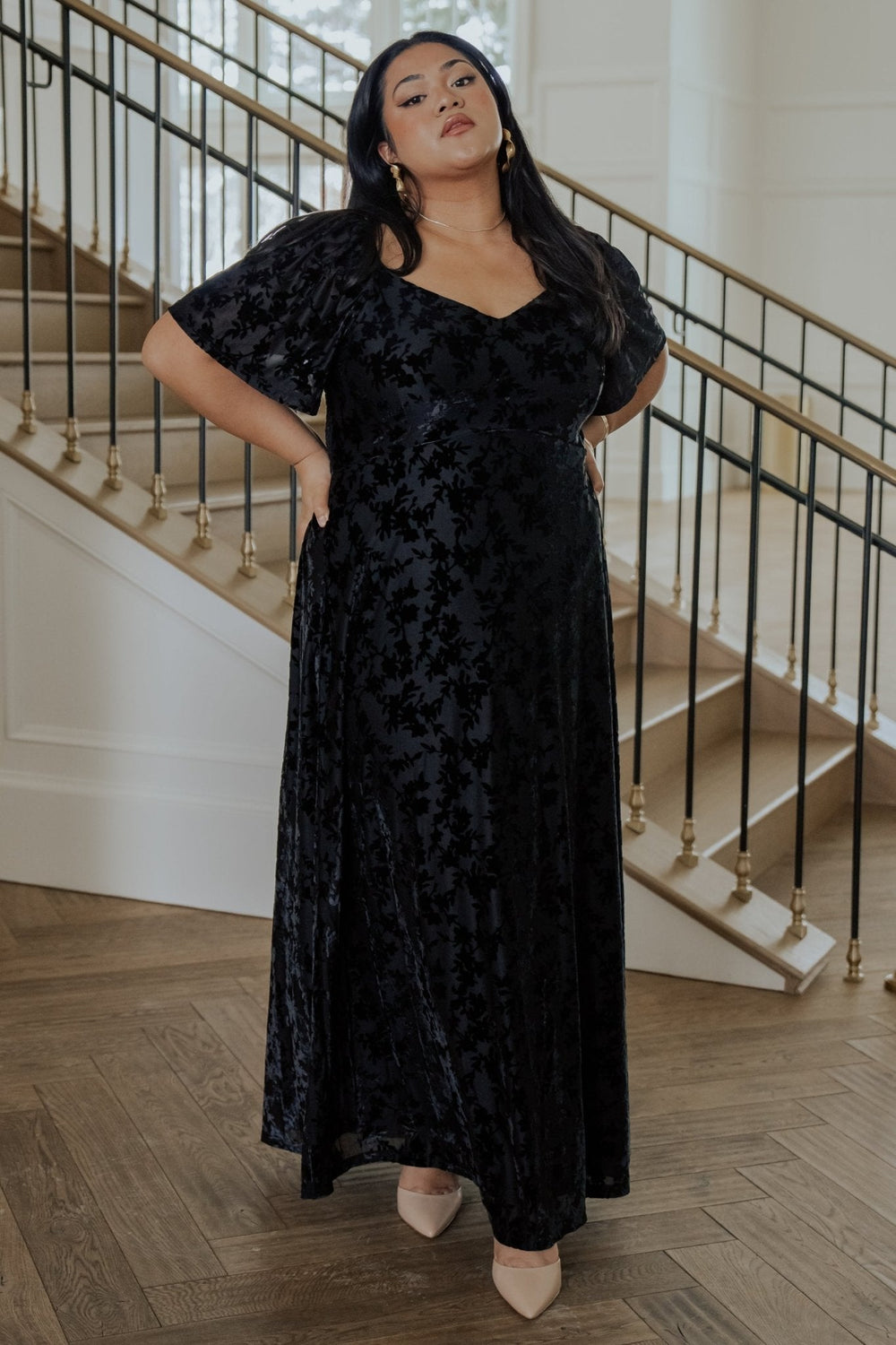 Everley Velvet Maxi Dress | Baltic Born Black