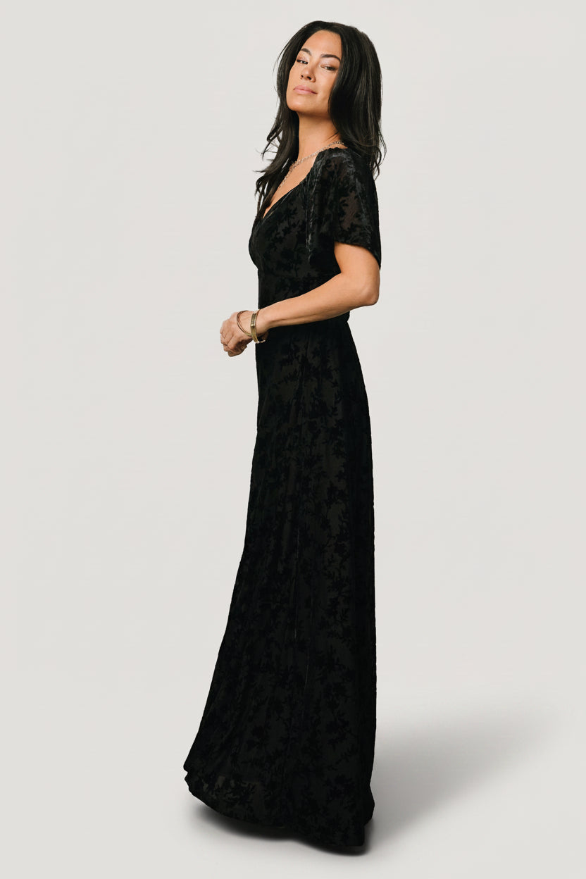 Everley Velvet Maxi Dress | Baltic Born Black