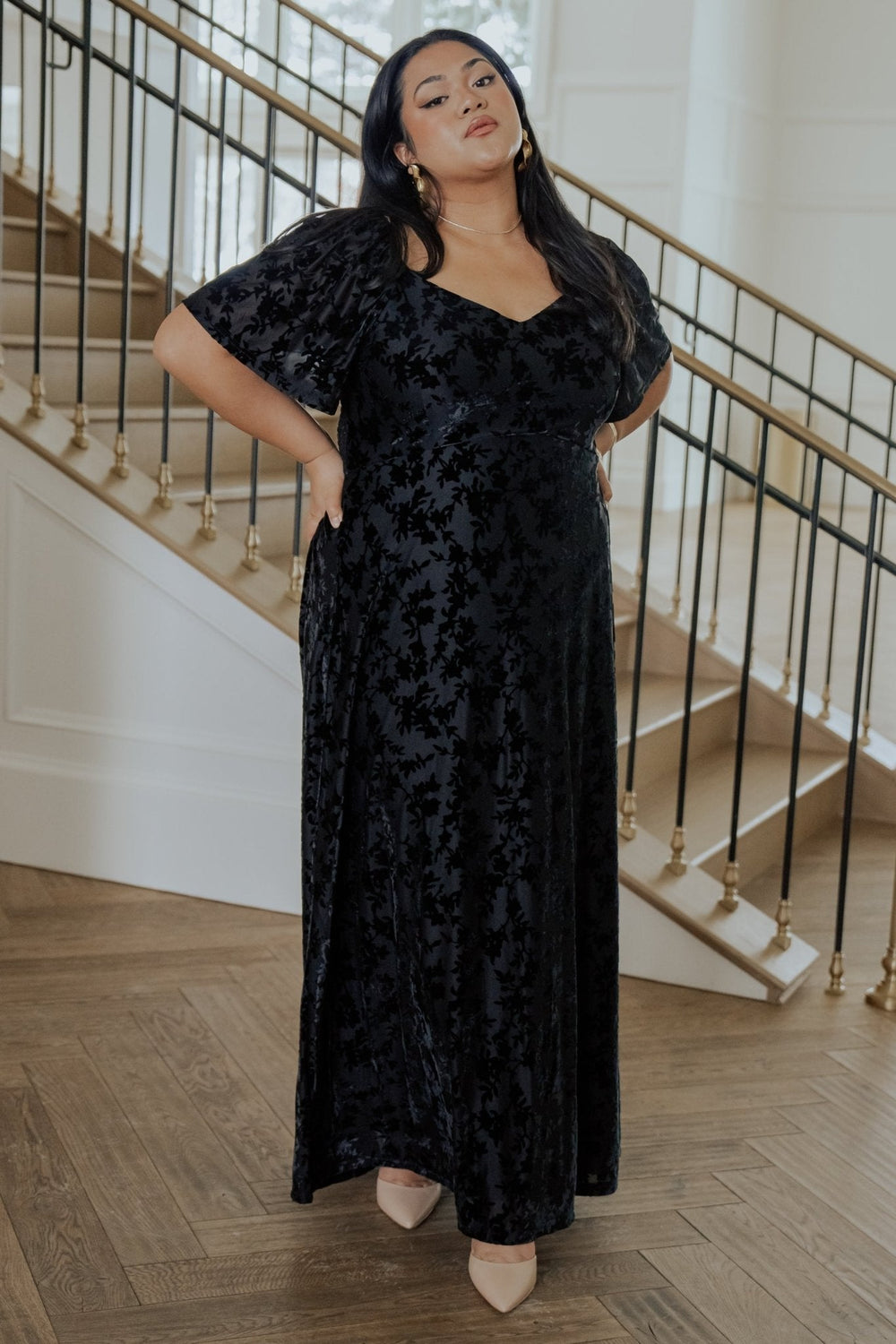 Everley Velvet Maxi Dress | Baltic Born Black