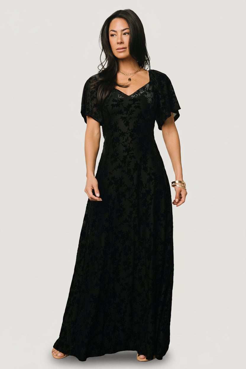 Everley Velvet Maxi Dress | Baltic Born Black