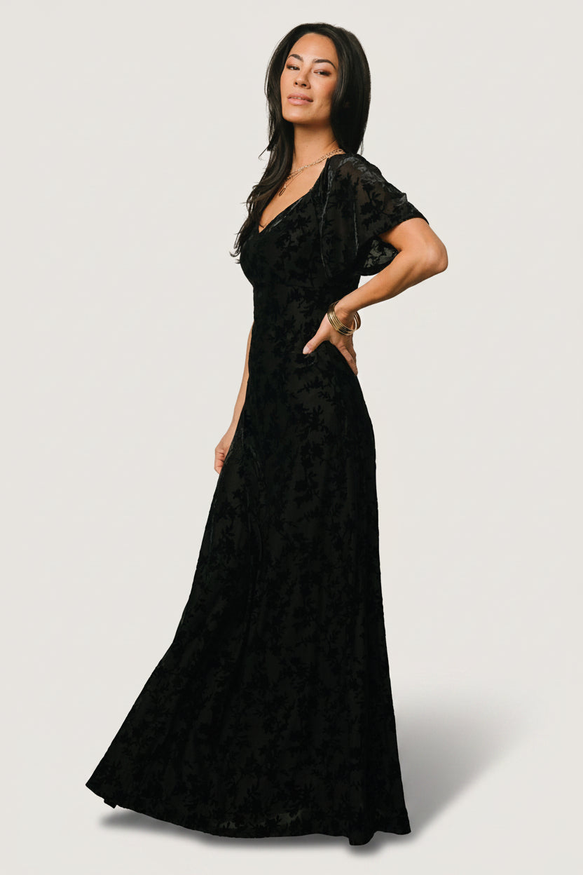 Everley Velvet Maxi Dress | Baltic Born Black