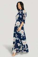 Marie Mock Neck Maxi Dress | Baltic Born Navy Floral