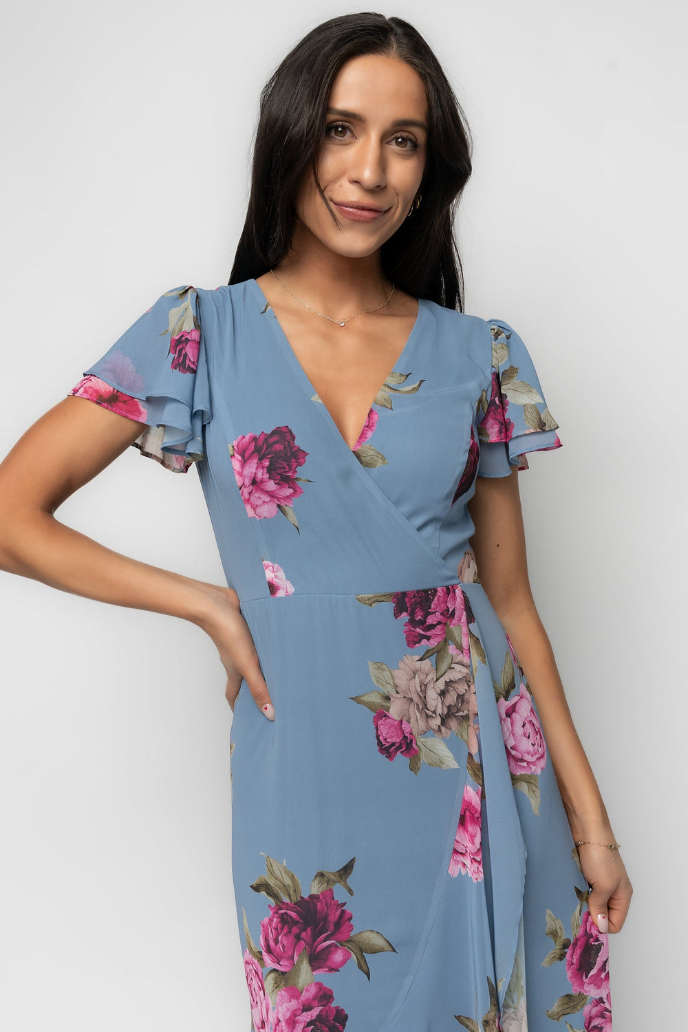 Willa Maxi Dress | Baltic Born Slate Blue Floral
