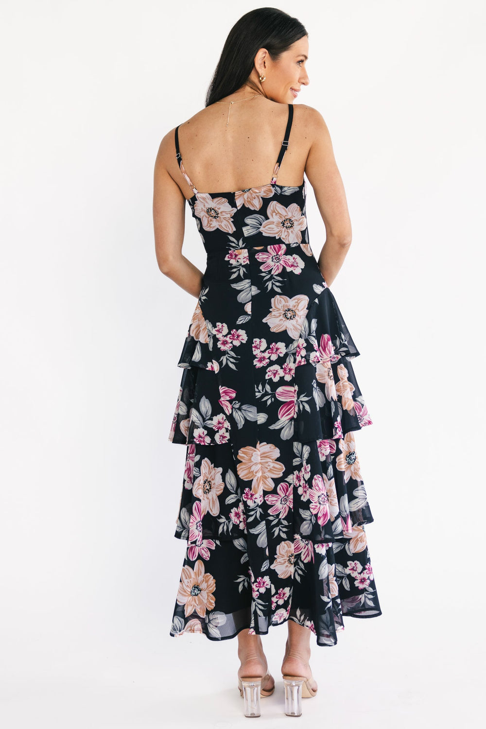 Hallie Tiered Maxi Dress | Baltic Born Black Multi Floral