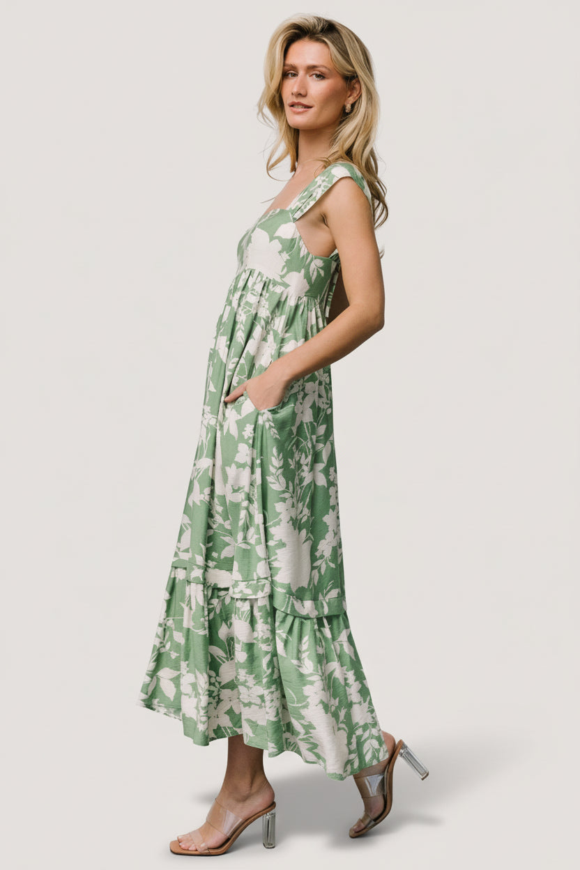 Aita Maxi Dress | Baltic Born Green + Ivory Floral