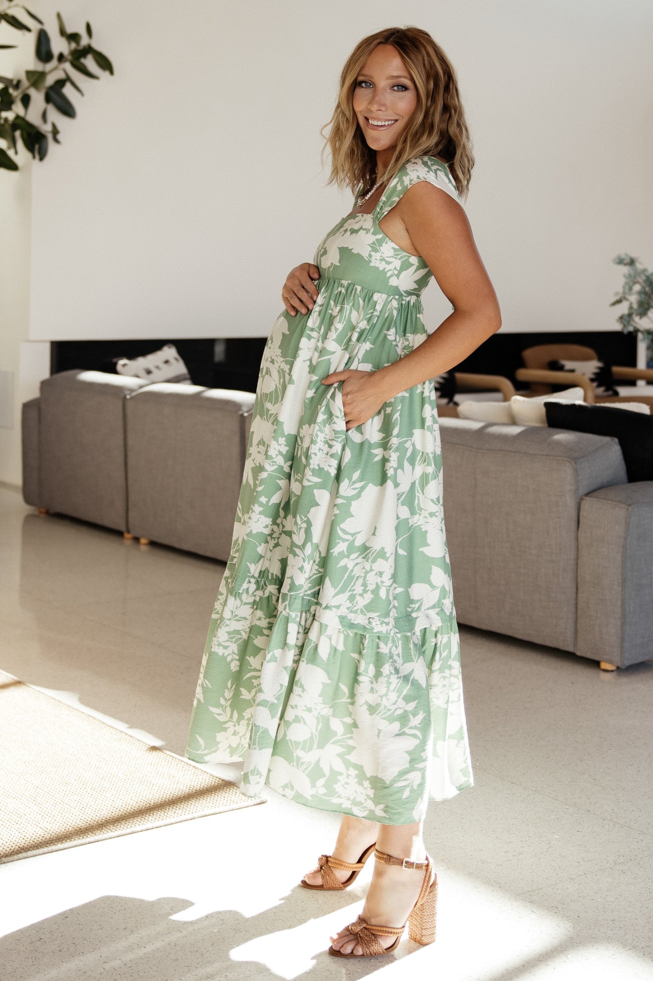 Aita Maxi Dress | Baltic Born Green + Ivory Floral