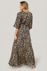 Morlana Maxi Dress | Baltic Born Black + Tan Print