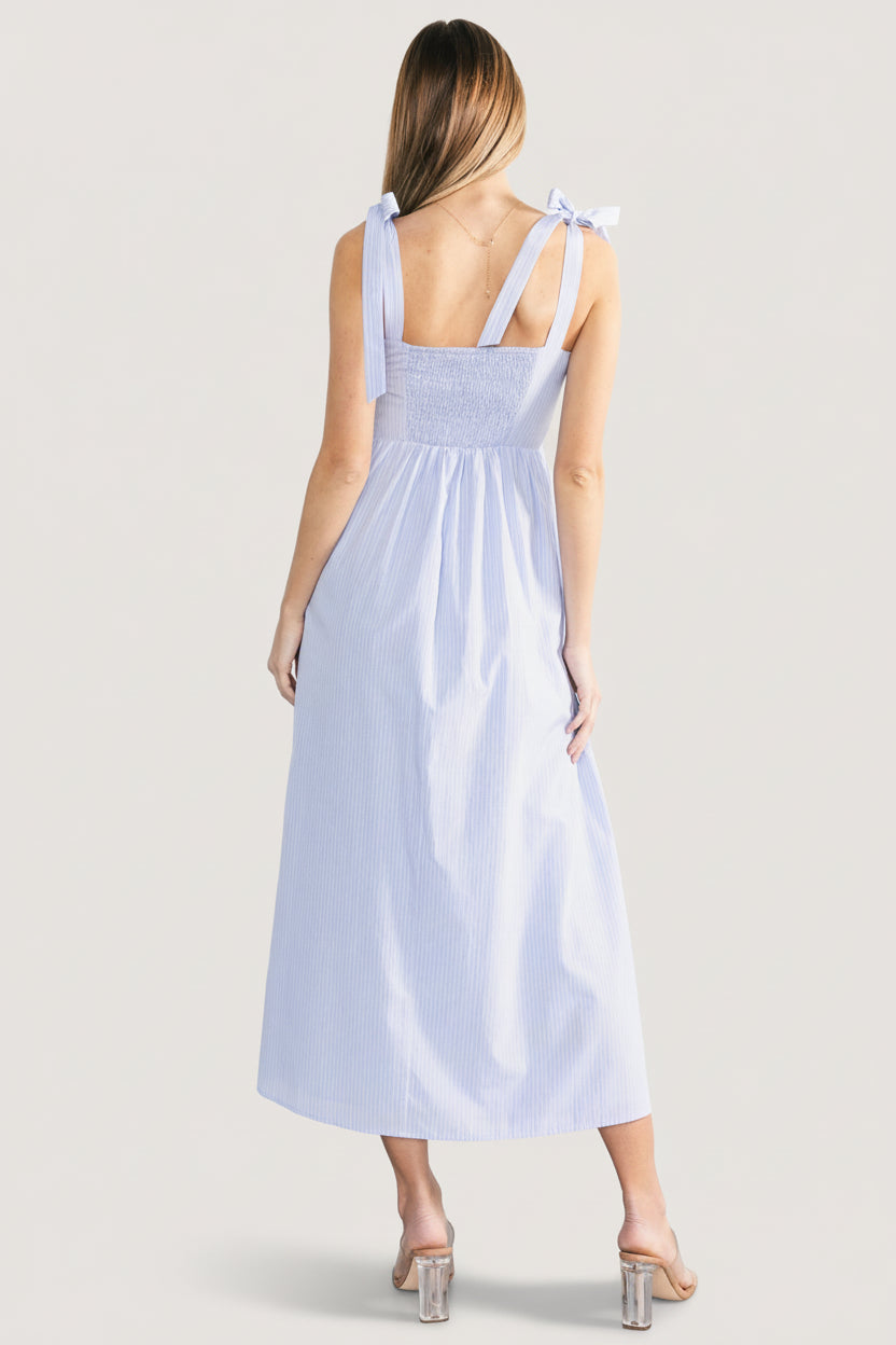 Enora Embroidered Maxi Dress | Baltic Born Blue + White Floral