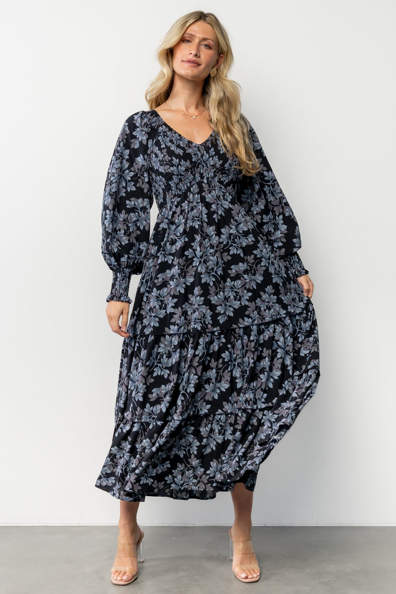 Rayna Smocked Dress | Baltic Born Midnight + Blue Floral