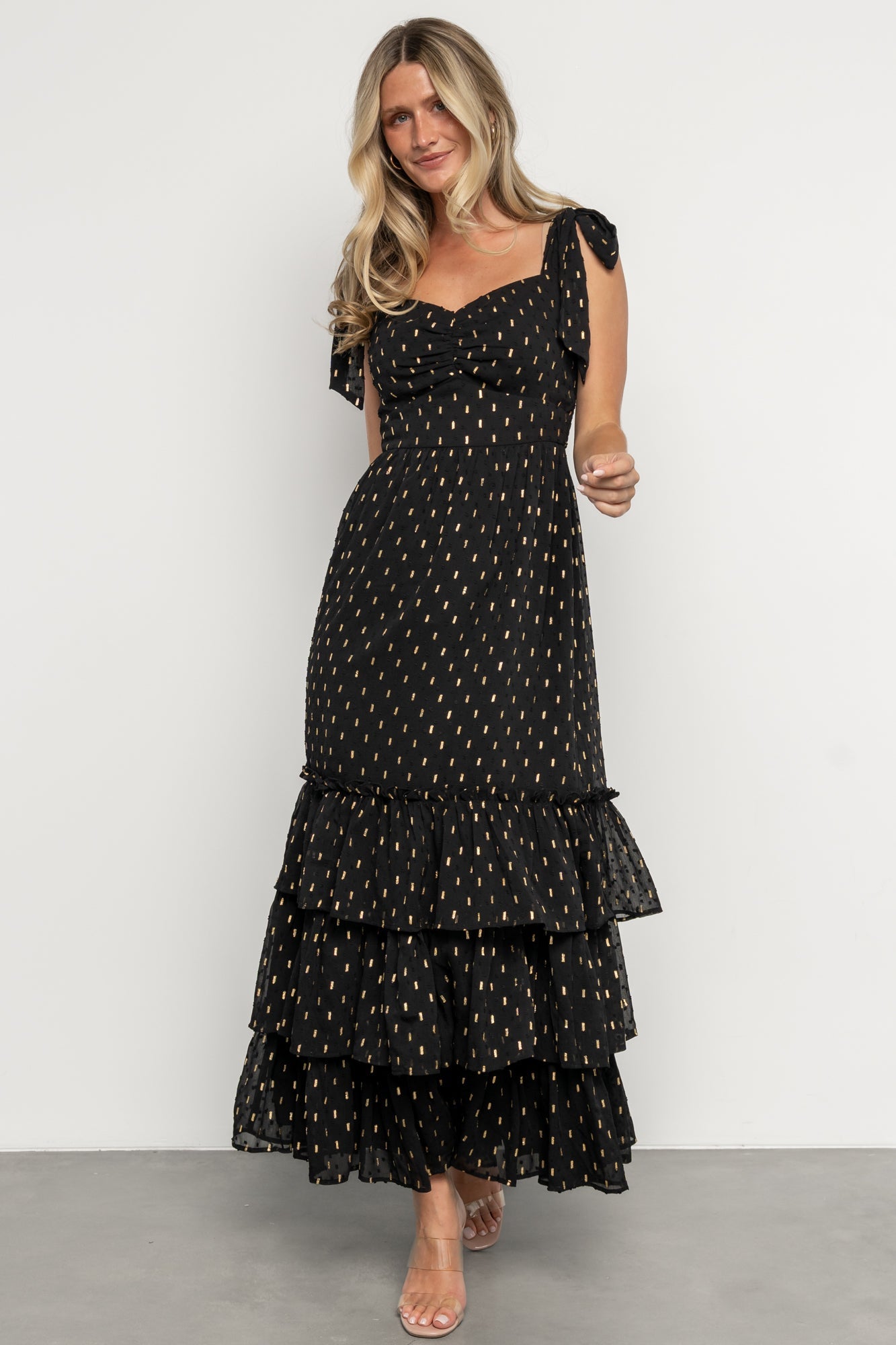 Kassia Maxi Dress | Baltic Born Black + Gold