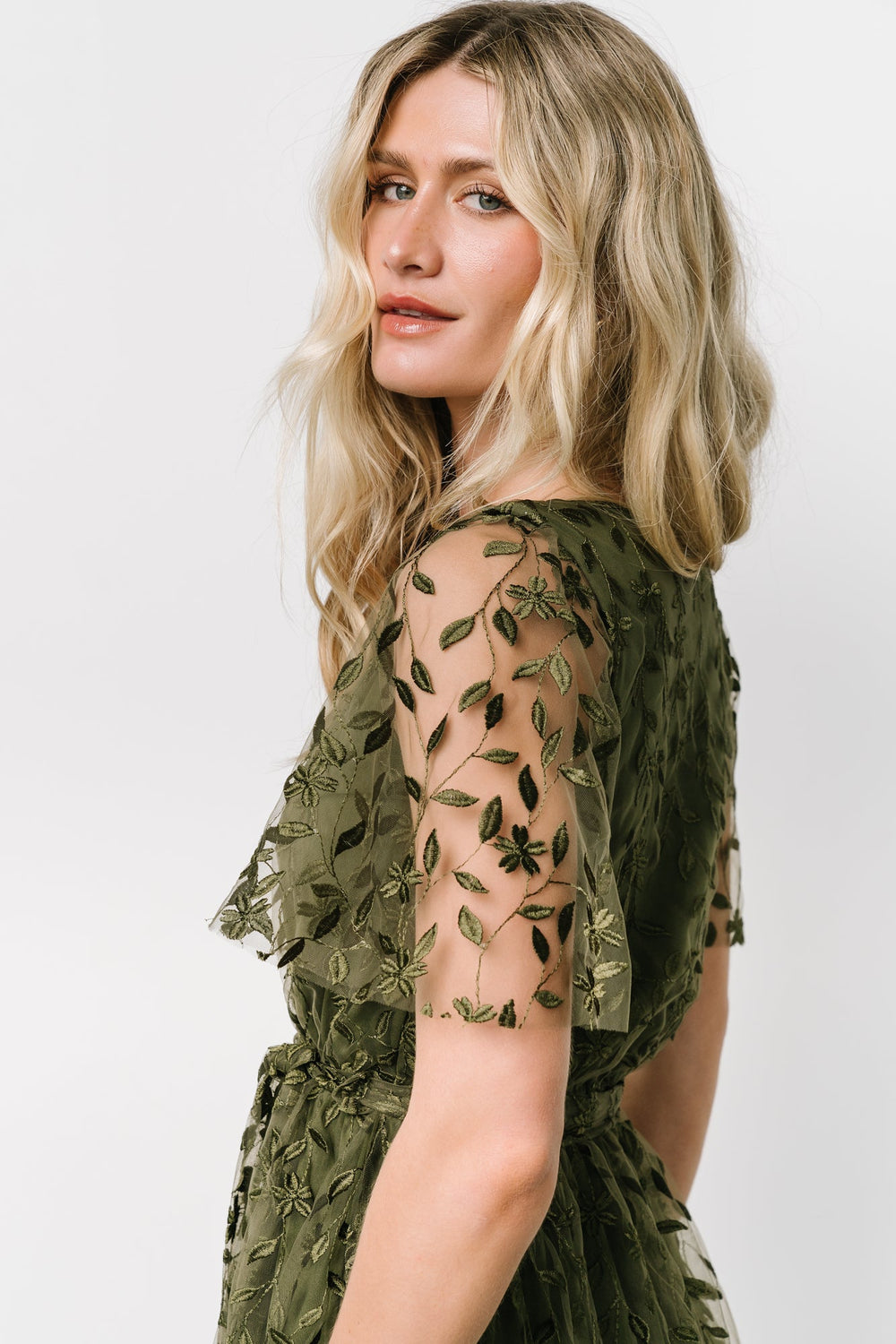 Marseille Embossed Maxi Dress | Baltic Born Olive