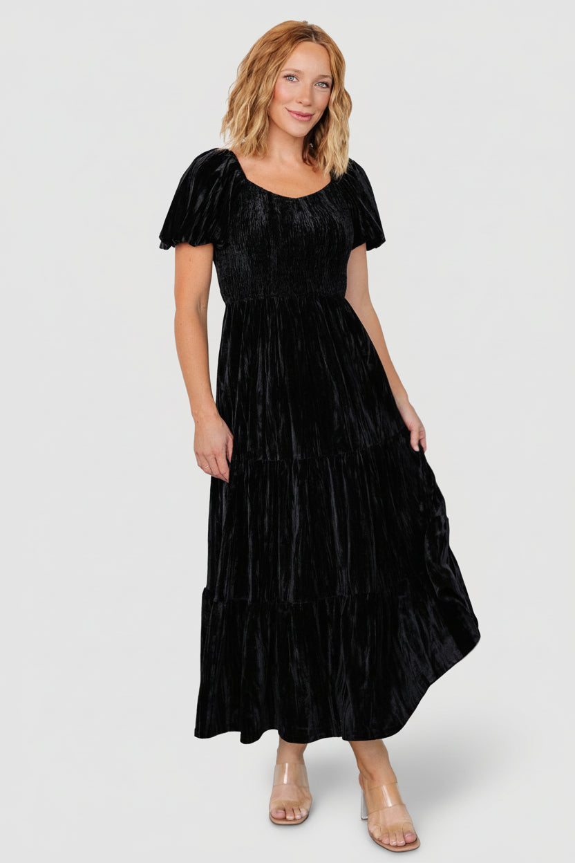 Colleen Velvet Maxi Dress | Baltic Born Black