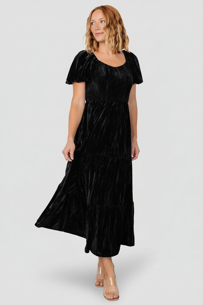 Colleen Velvet Maxi Dress | Baltic Born Black