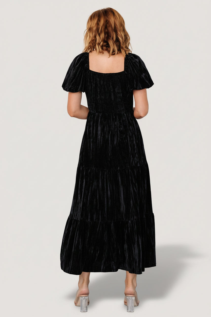 Colleen Velvet Maxi Dress | Baltic Born Black