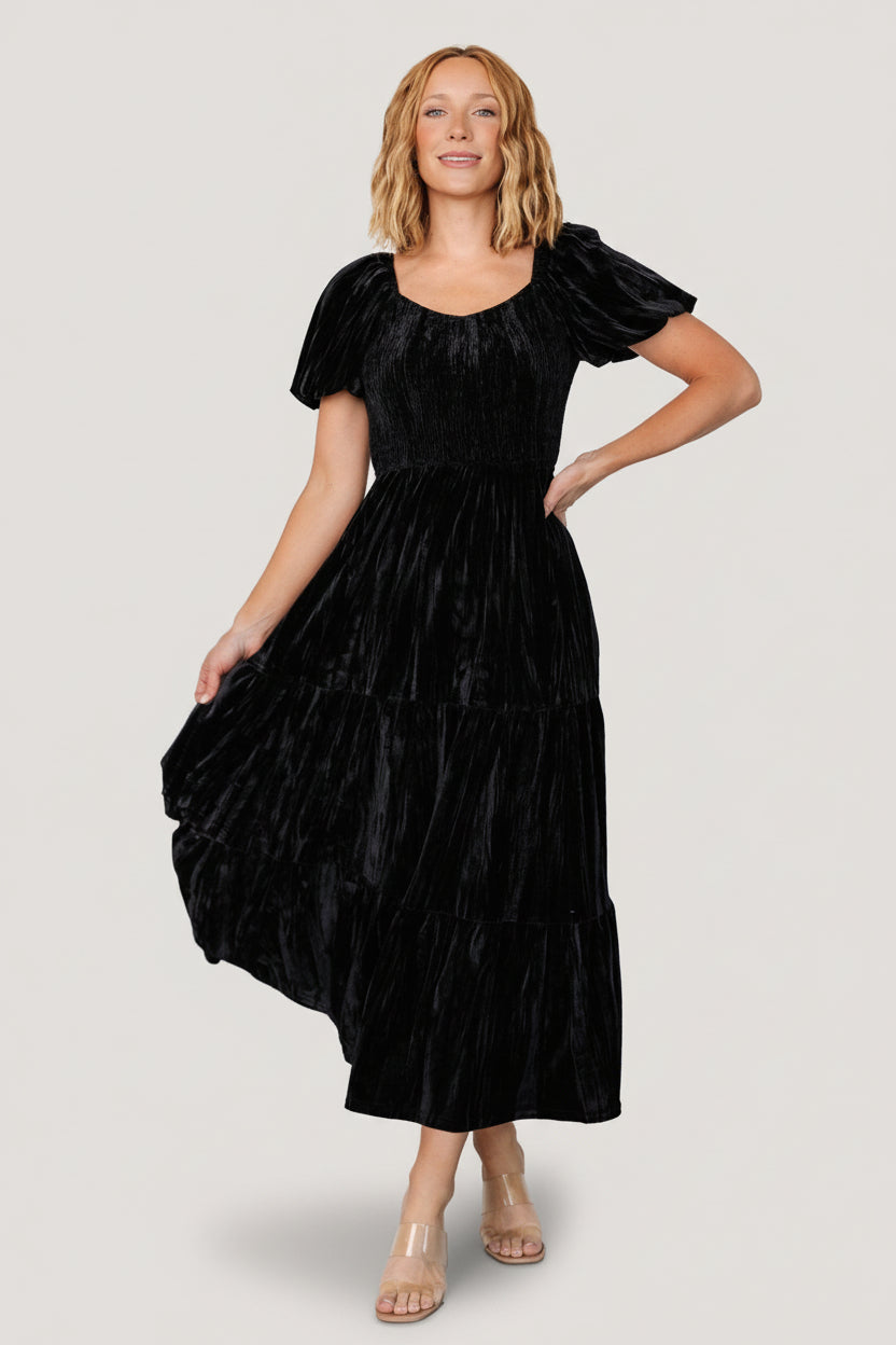 Colleen Velvet Maxi Dress | Baltic Born Black