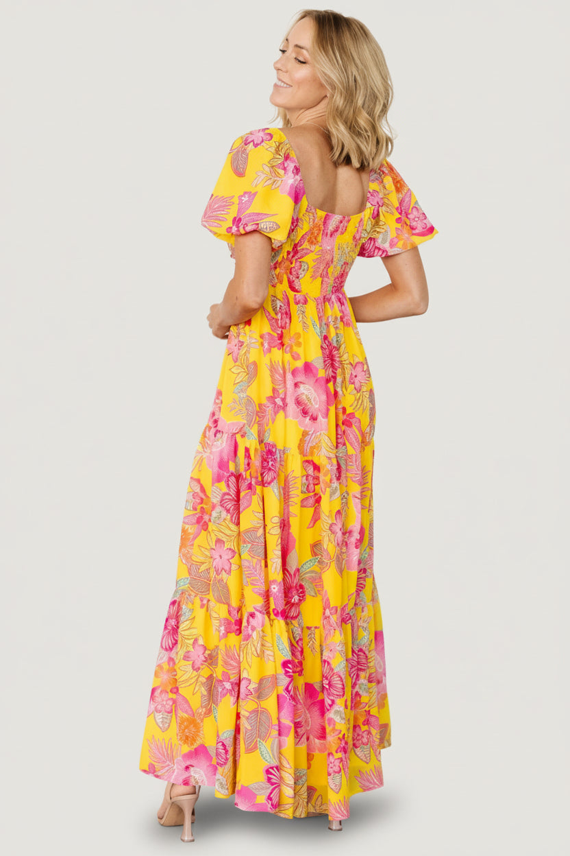 Darla Maxi Dress | Baltic Born Yellow + Pink Floral