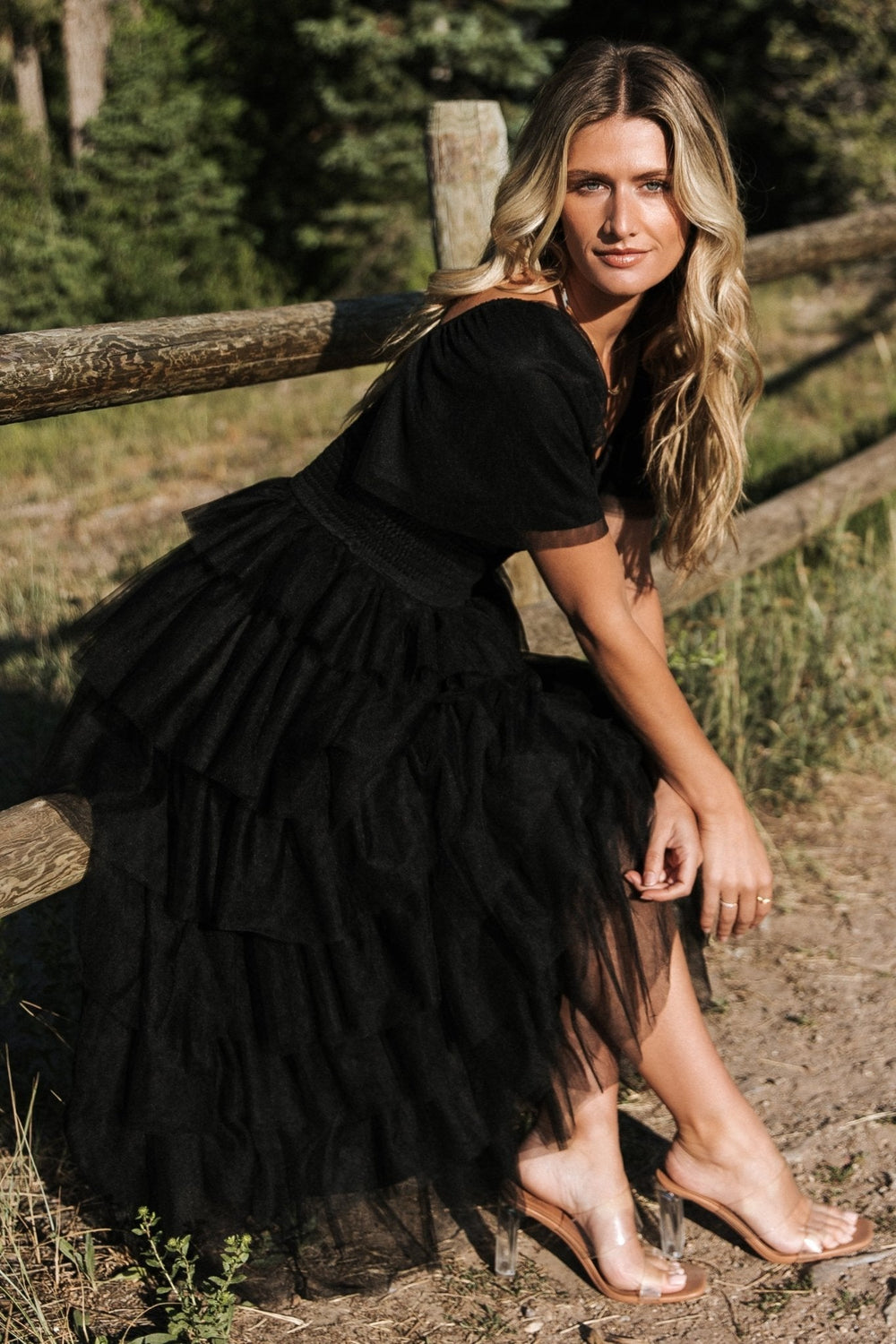 Cherise Tulle Tiered Dress | Baltic Born Black