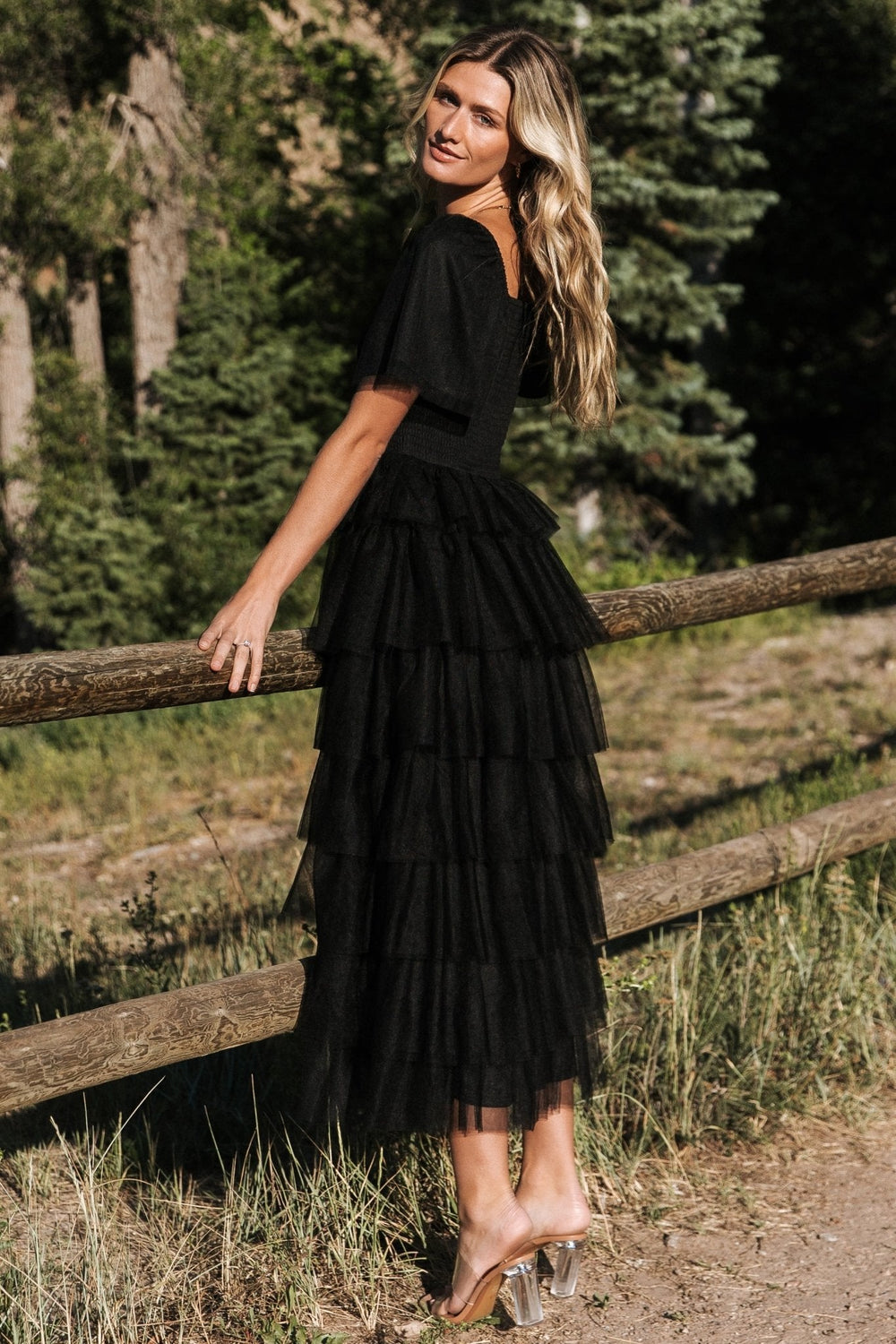Cherise Tulle Tiered Dress | Baltic Born Black