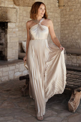 Sandra Pleated Maxi Dress | Baltic Born Champagne