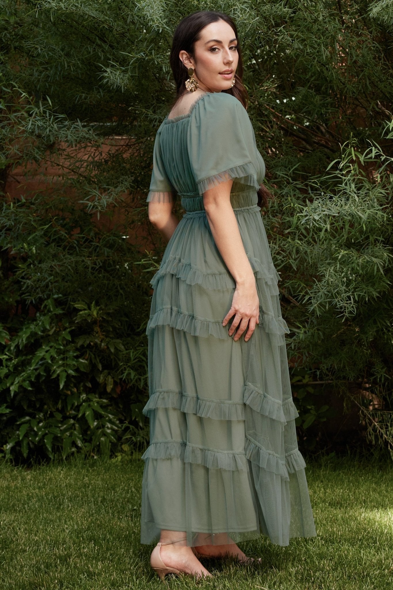 Magdalena Tulle Maxi Dress | Baltic Born Eucalyptus