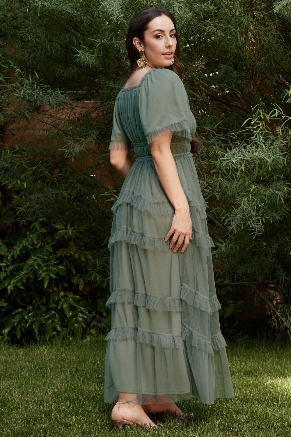 Magdalena Tulle Maxi Dress | Baltic Born Eucalyptus