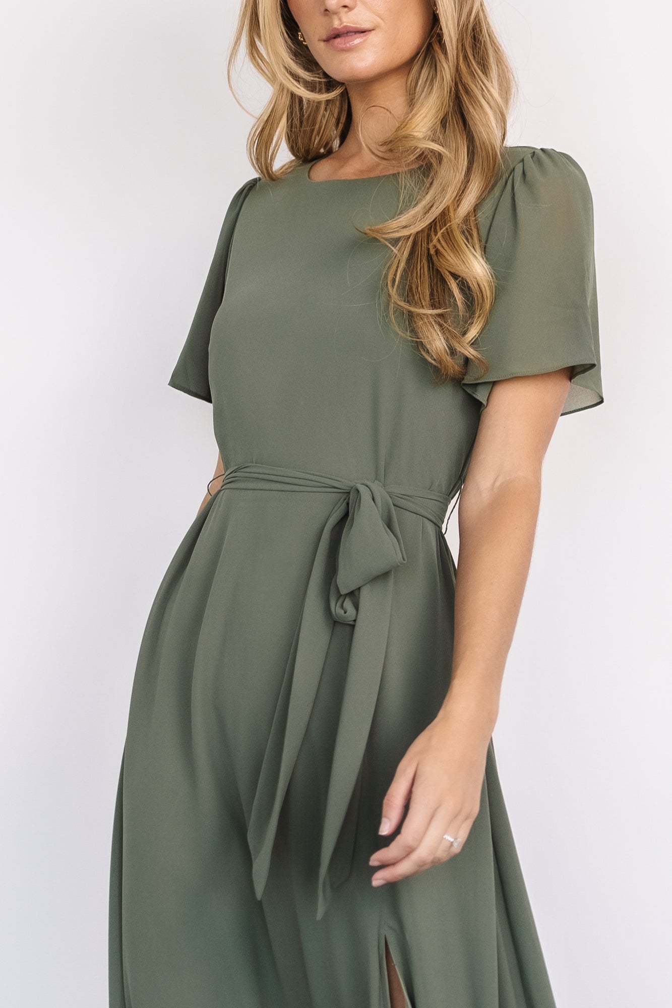 Naomi Short Sleeve Maxi Dress | Baltic Born Dark Sage