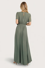 Naomi Short Sleeve Maxi Dress | Baltic Born Dark Sage