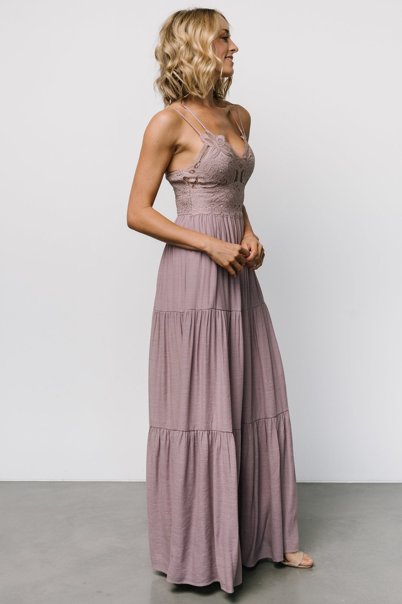 Summerlin Lace Top Maxi Dress | Baltic Born Dusty Mauve