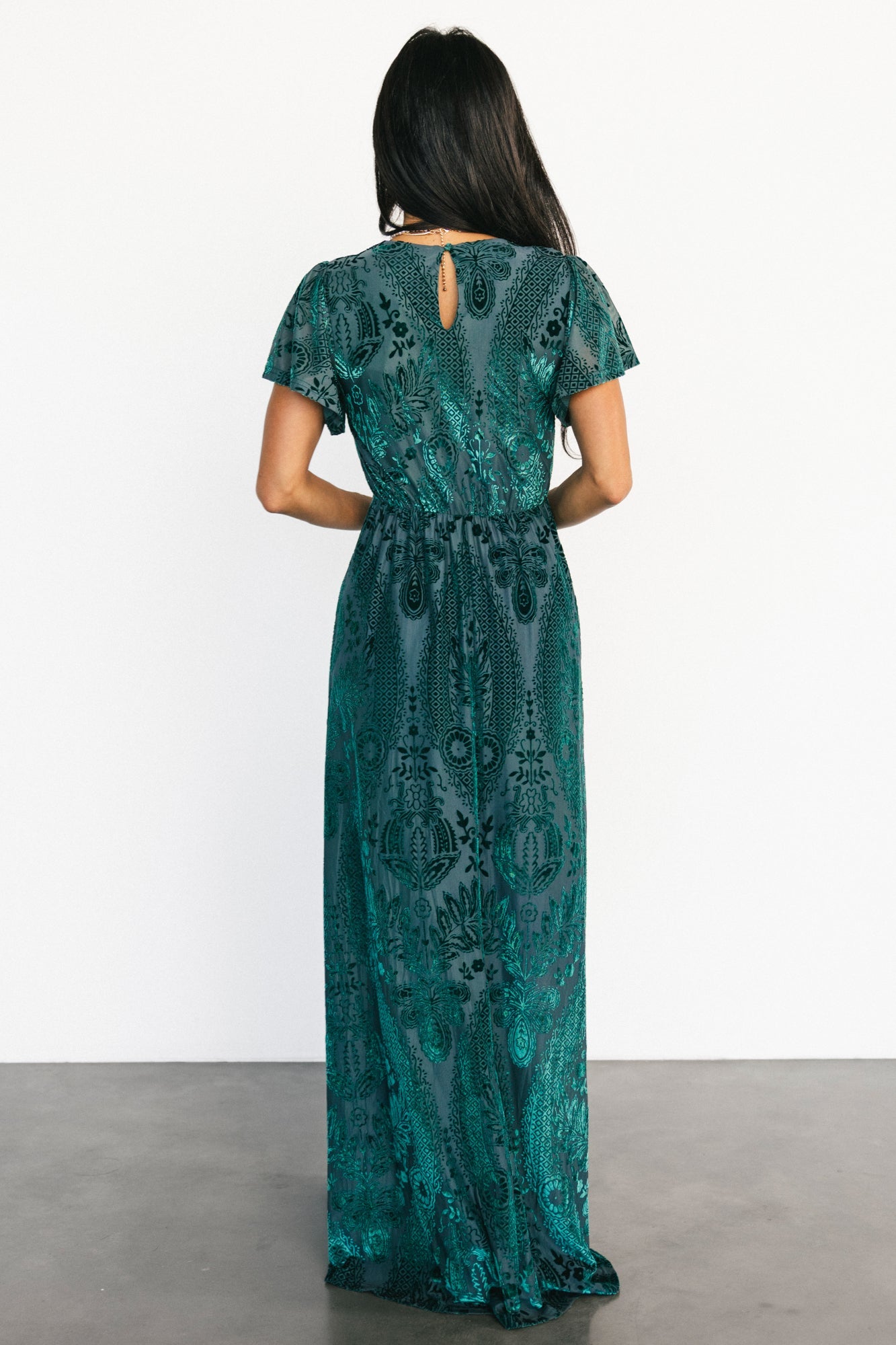 Kimberly Velvet Maxi Dress | Baltic Born Emerald