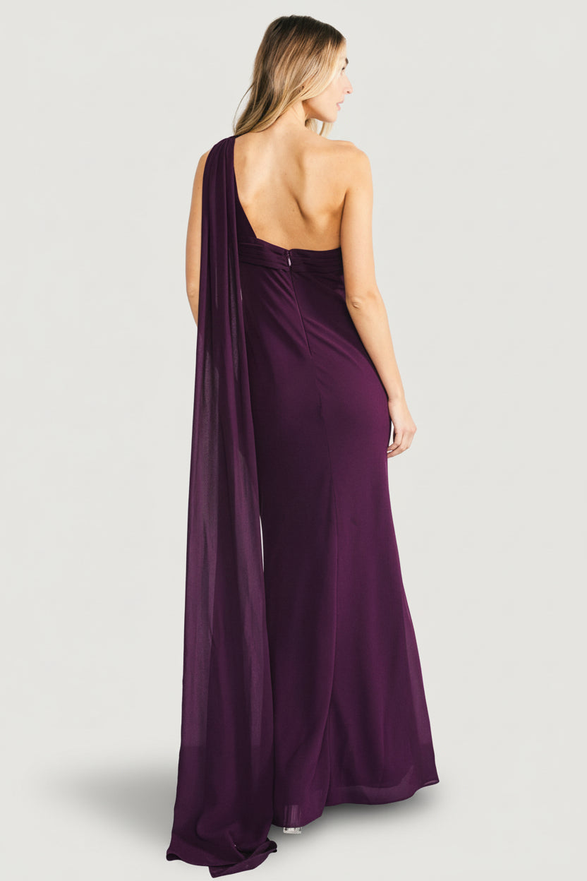 Julianne One Shoulder Maxi Dress | Baltic Born Dark Plum