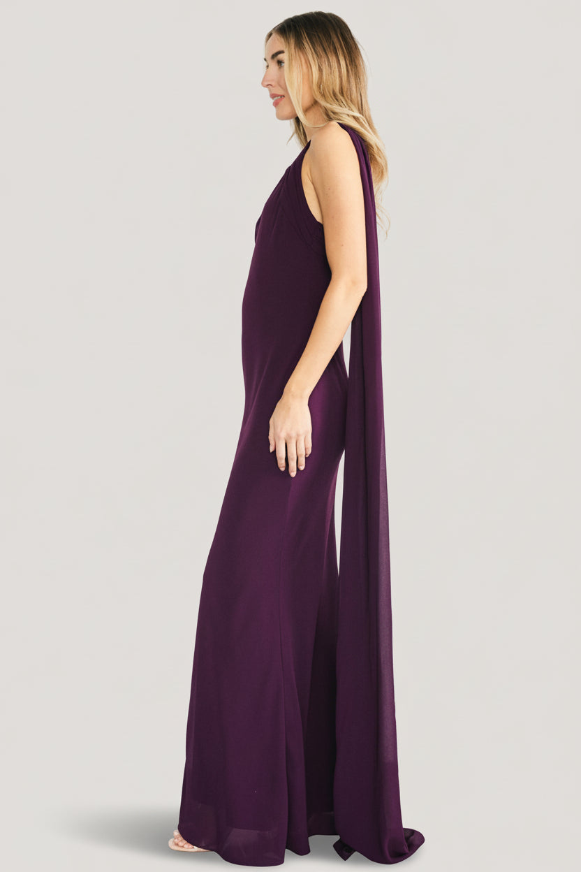 Julianne One Shoulder Maxi Dress | Baltic Born Dark Plum