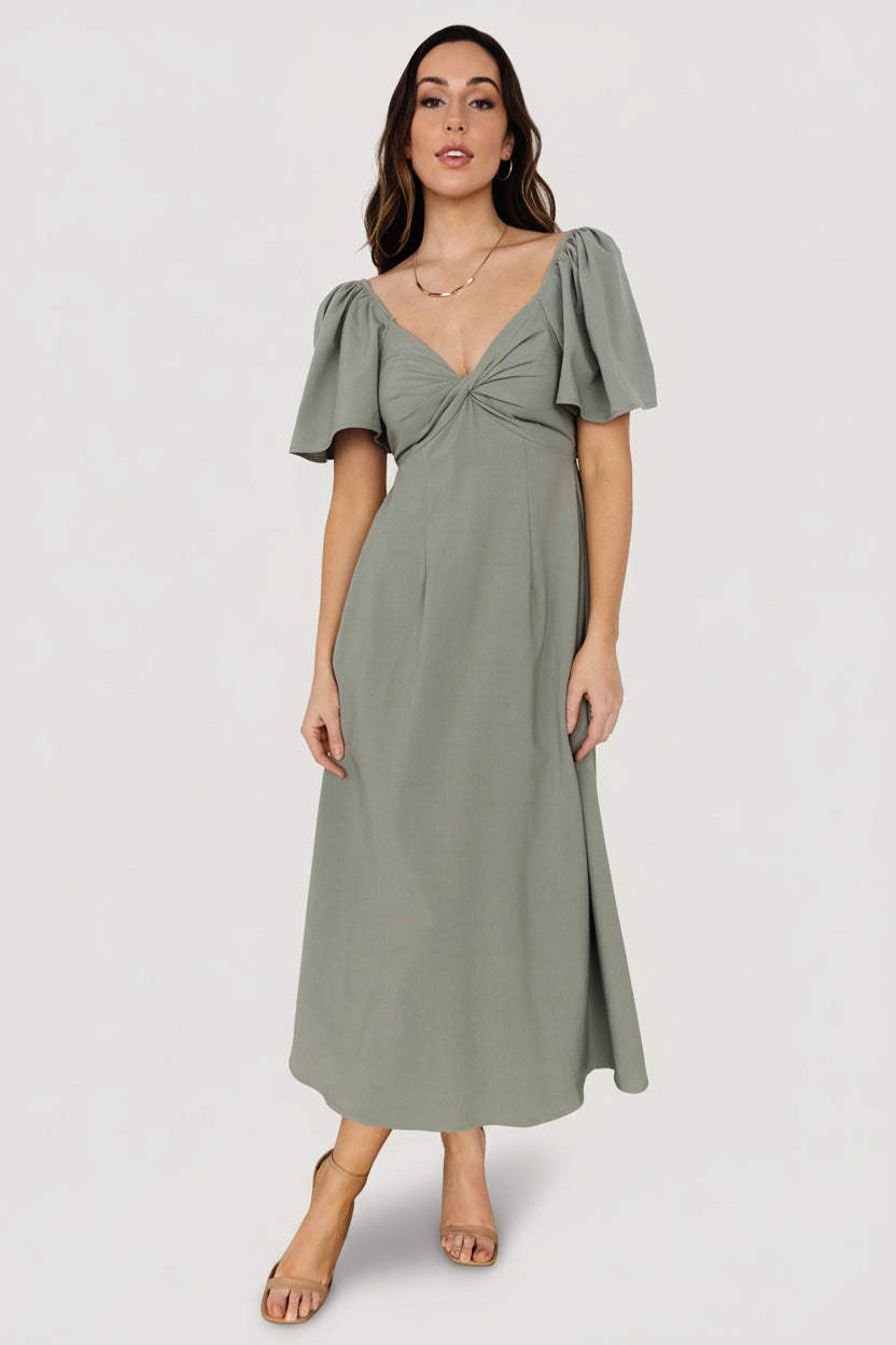 Indie Back Tie Dress | Baltic Born Dusty Green