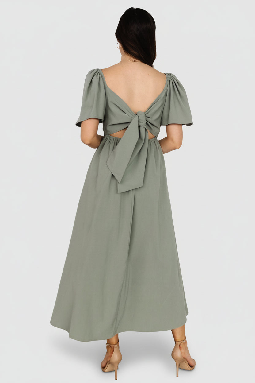 Indie Back Tie Dress | Baltic Born Dusty Green