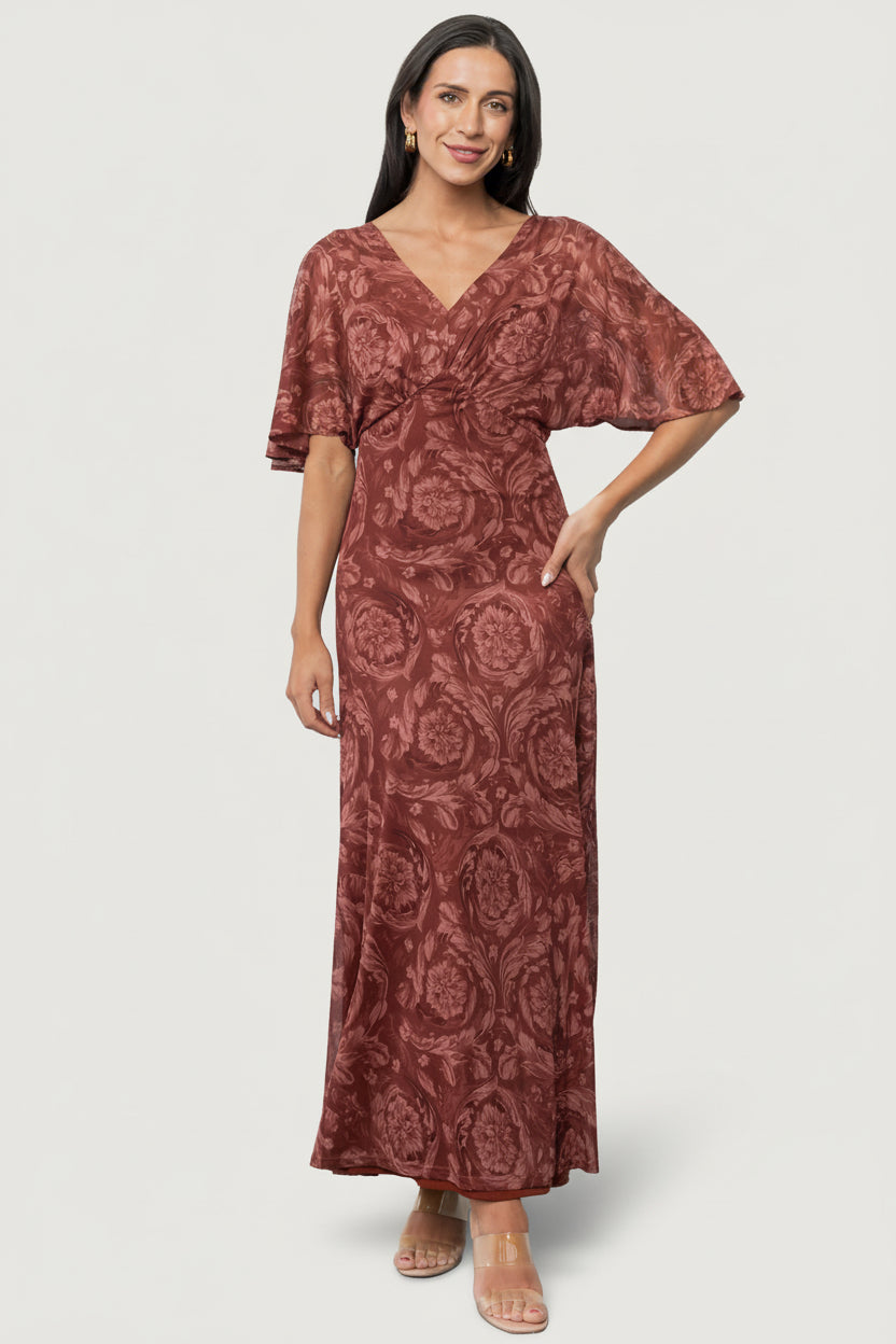 Sevilla Mesh Maxi Dress | Baltic Born Marsala