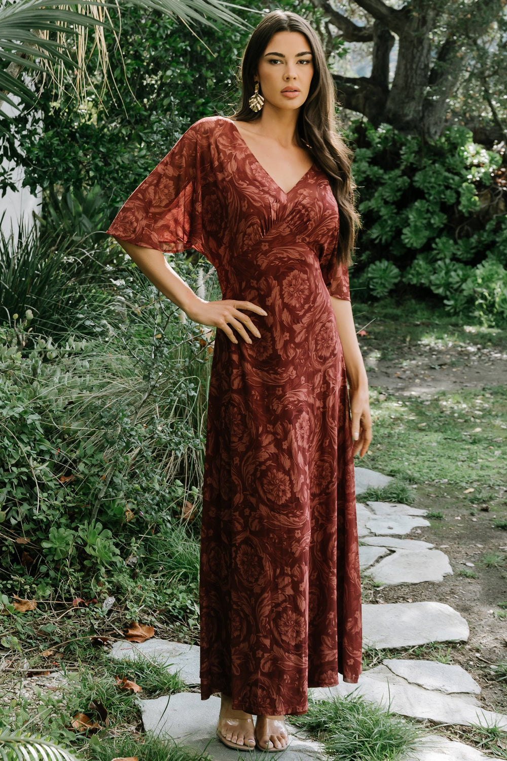 Sevilla Mesh Maxi Dress | Baltic Born Marsala