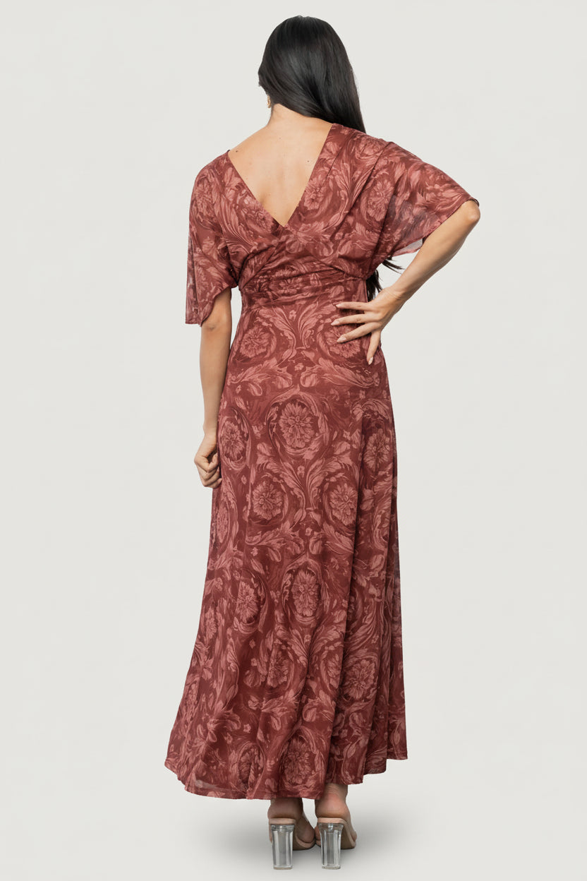 Sevilla Mesh Maxi Dress | Baltic Born Marsala