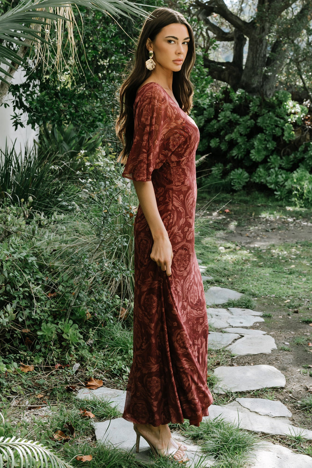 Sevilla Mesh Maxi Dress | Baltic Born Marsala