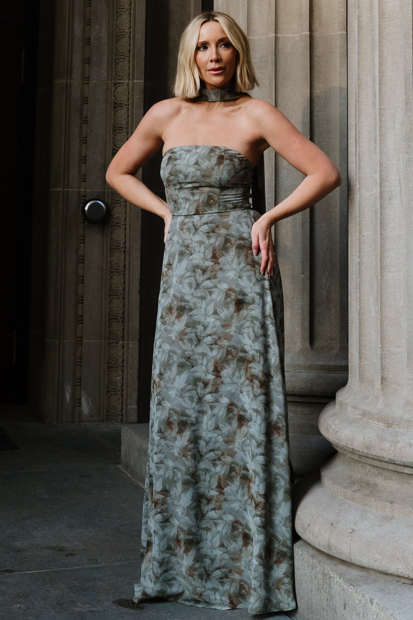 Florian Strapless Maxi Dress | Baltic Born Eucalyptus Floral