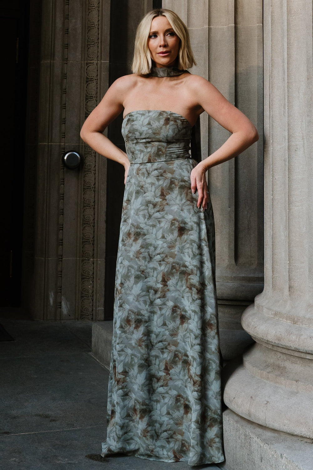 Florian Strapless Maxi Dress | Baltic Born Eucalyptus Floral