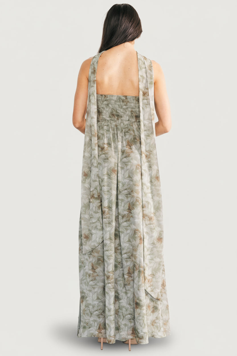 Florian Strapless Maxi Dress | Baltic Born Eucalyptus Floral